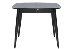 Miliboo Table Extensible-Table à manger extensible carrée en bois noir L90-130 cm NORDECO