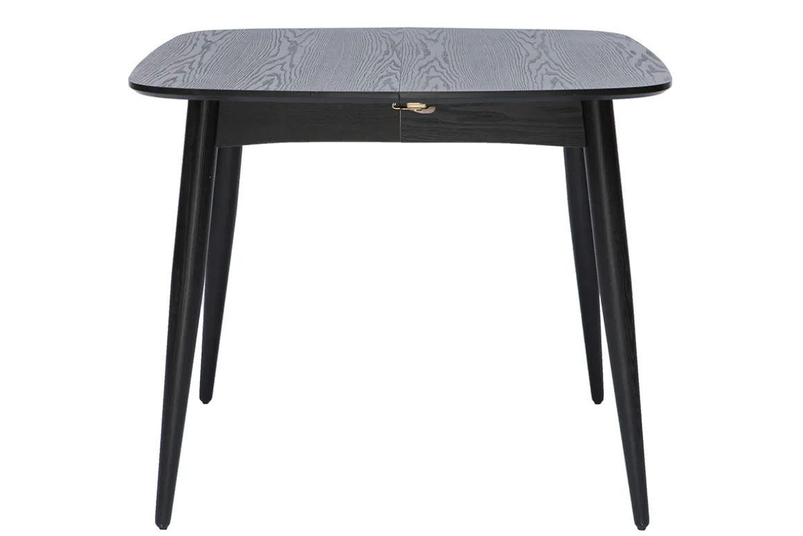 Miliboo Table Extensible-Table à manger extensible carrée en bois noir L90-130 cm NORDECO