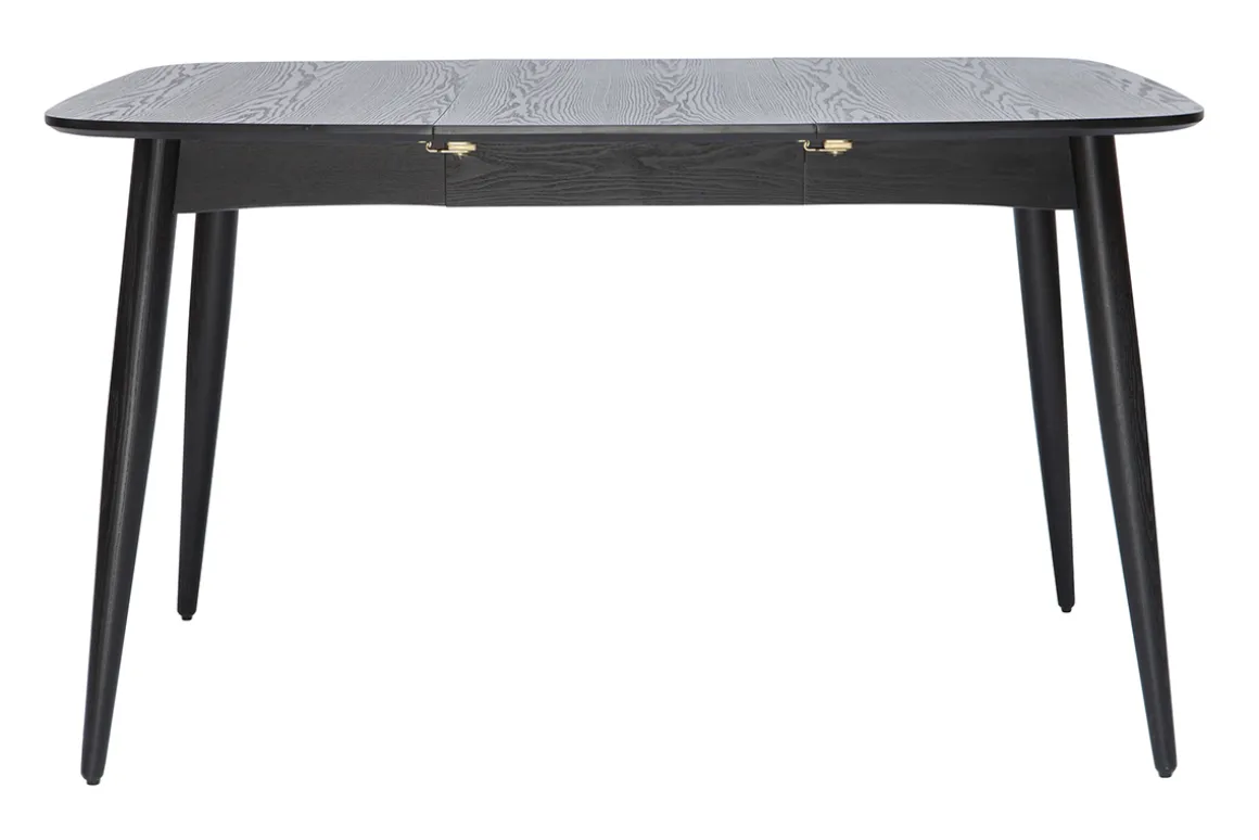 Miliboo Table Extensible-Table à manger extensible carrée en bois noir L90-130 cm NORDECO
