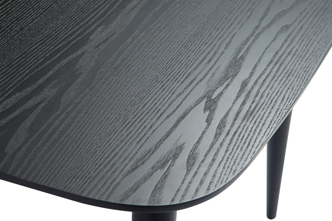 Miliboo Table Extensible-Table à manger extensible carrée en bois noir L90-130 cm NORDECO