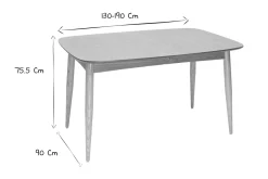 Miliboo Table Extensible-Table à manger extensible frêne L130-190 cm NORDECO