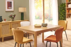 Miliboo Table Extensible-Table à manger extensible rallonges intégrées en bois clair chêne rectangulaire L125-238 cm AGALI