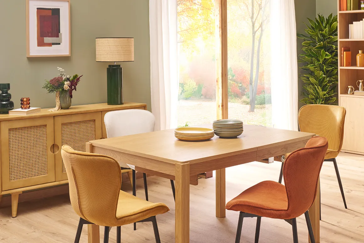 Miliboo Table Extensible-Table à manger extensible rallonges intégrées en bois clair chêne rectangulaire L125-238 cm AGALI