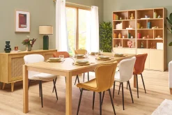 Miliboo Table Extensible-Table à manger extensible rallonges intégrées en bois clair chêne rectangulaire L125-238 cm AGALI