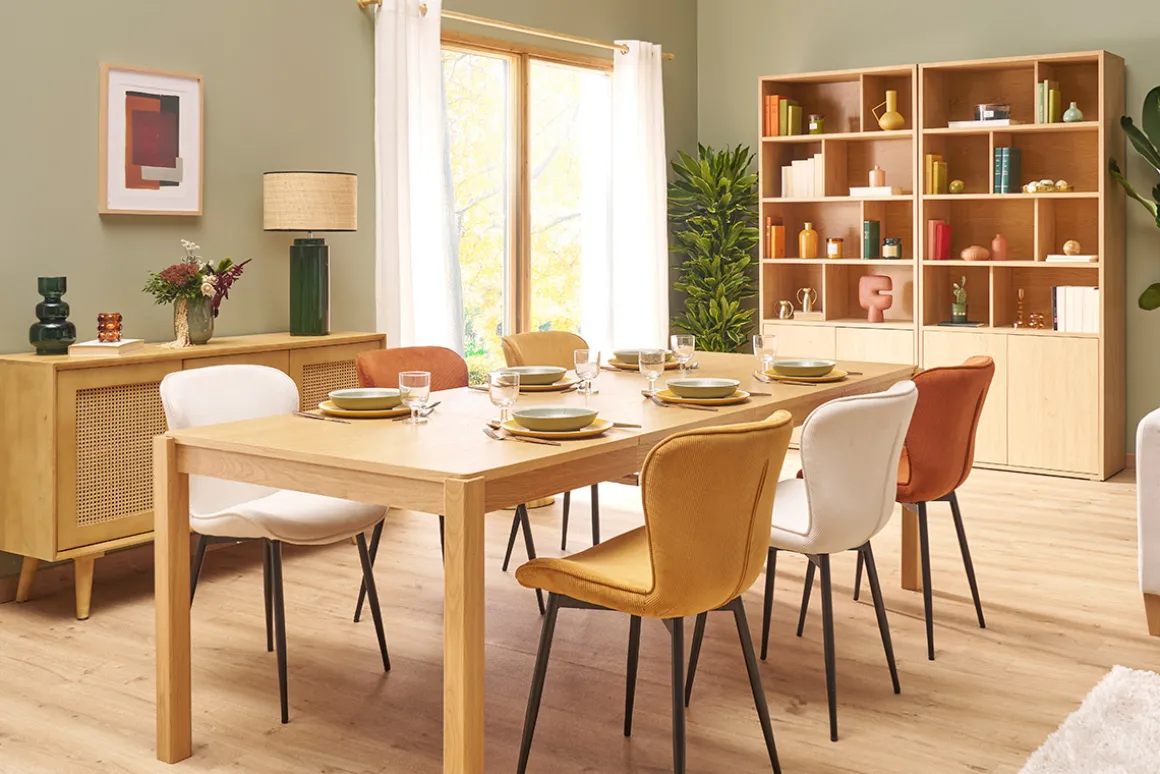 Miliboo Table Extensible-Table à manger extensible rallonges intégrées en bois clair chêne rectangulaire L125-238 cm AGALI