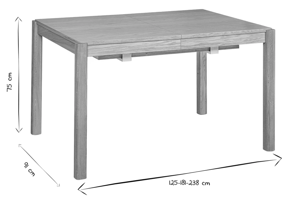 Miliboo Table Extensible-Table à manger extensible rallonges intégrées en bois clair chêne rectangulaire L125-238 cm AGALI