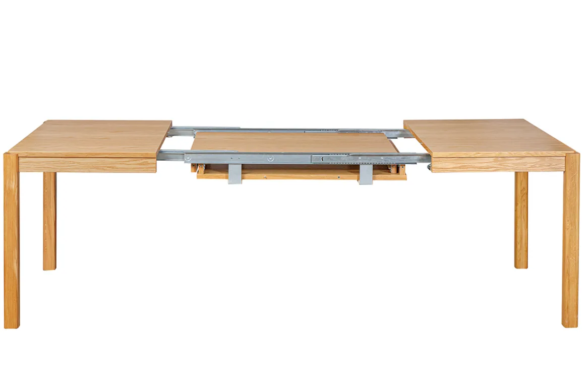Miliboo Table Extensible-Table à manger extensible rallonges intégrées en bois clair chêne rectangulaire L125-238 cm AGALI