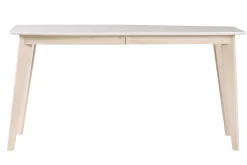 Miliboo Table Extensible-Table à manger extensible scandinave blanc et bois clair L150-200 cm LEENA