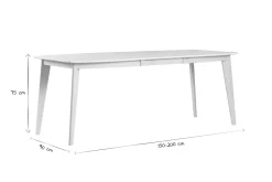 Miliboo Table Extensible-Table à manger extensible scandinave blanc et bois clair L150-200 cm LEENA