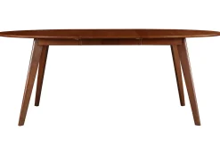 Miliboo Table Extensible-Table à manger extensible ovale en bois foncé L150-200 MARIK