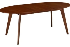 Miliboo Table Extensible-Table à manger extensible ovale en bois foncé L150-200 MARIK