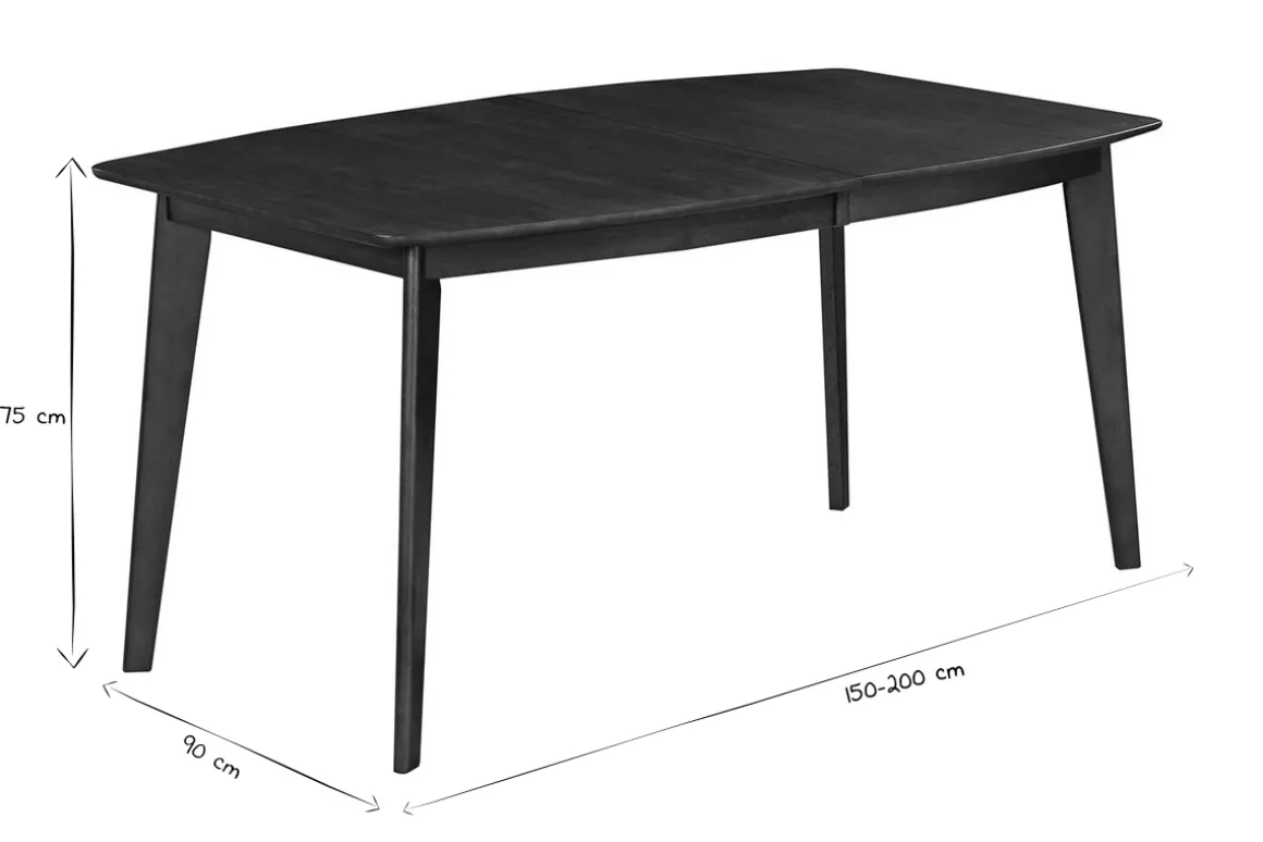 Miliboo Table Extensible-Table à manger extensible scandinave noyer L150-200 cm LEENA