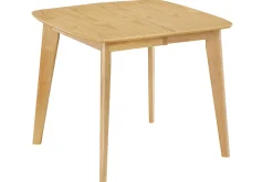 Miliboo Table Extensible-Table à manger extensible scandinave carrée placage chêne L90-130 cm LEENA