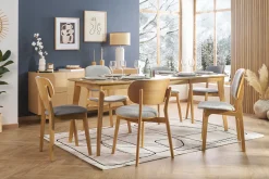 Miliboo Table Extensible-Table à manger extensible scandinave en bois clair L150-200 LEENA