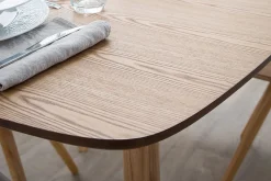 Miliboo Table Extensible-Table à manger extensible rectangulaire en bois clair L130-160 cm NORDECO