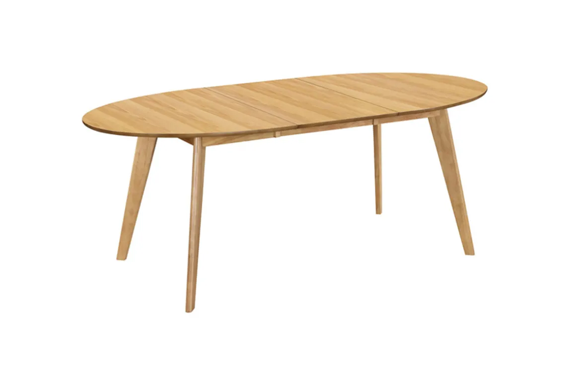 Miliboo Table Extensible-Table à manger extensible ovale en bois clair L150-200 cm MARIK