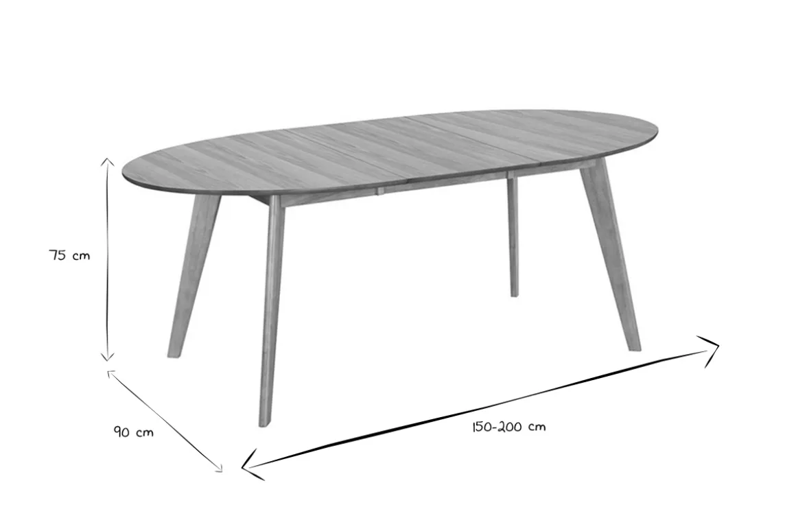 Miliboo Table Extensible-Table à manger extensible ovale en bois clair L150-200 cm MARIK