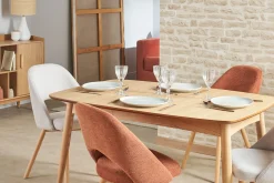 Miliboo Table Extensible-Table à manger extensible carrée en bois clair L90-130 cm NORDECO