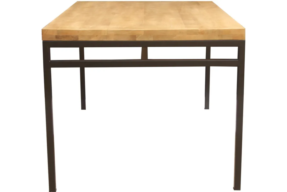 Miliboo Table À Manger Fixe-Table à manger industrielle bois manguier massif et métal L160 cm YPSTER