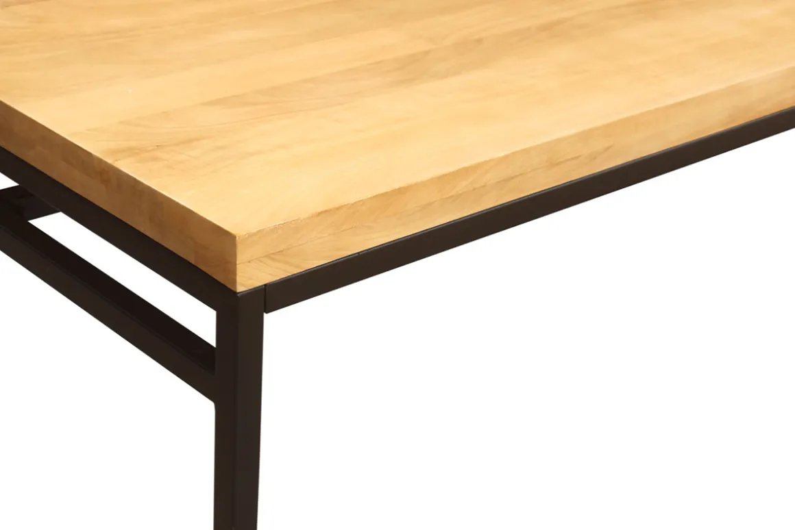 Miliboo Table À Manger Fixe-Table à manger industrielle bois manguier massif et métal L160 cm YPSTER