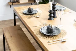 Miliboo Table À Manger Fixe-Table à manger industrielle bois manguier massif et métal L160 cm YPSTER