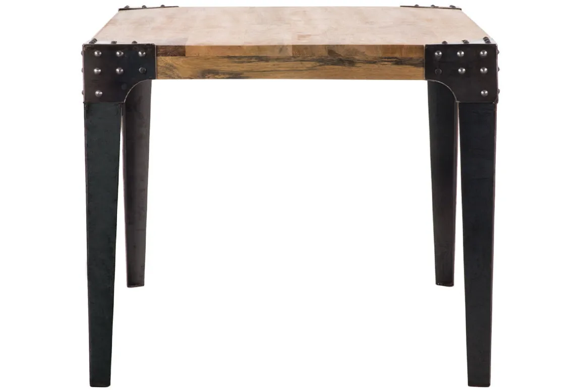 Miliboo Table À Manger Fixe-Table à manger industrielle acier et bois manguier massif L160 cm MADISON