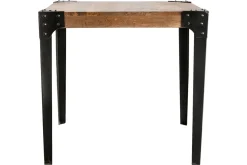 Miliboo Table À Manger Fixe-Table à manger industrielle en acier et bois manguier massif L80 cm MADISON