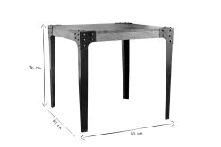 Miliboo Table À Manger Fixe-Table à manger industrielle en acier et bois manguier massif L80 cm MADISON
