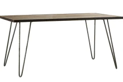 Miliboo Table À Manger Fixe-Table à manger industrielle bois manguier massif et métal L160 cm ATELIER