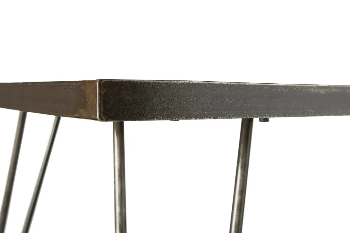 Miliboo Table À Manger Fixe-Table à manger industrielle bois manguier massif et métal L160 cm ATELIER