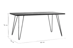 Miliboo Table À Manger Fixe-Table à manger industrielle bois manguier massif et métal L160 cm ATELIER