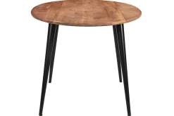 Miliboo Table À Manger Fixe-Table à manger ovale en bois massif et métal noir L160 cm OBALI