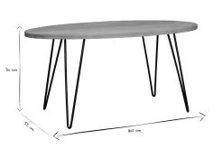 Miliboo Table À Manger Fixe-Table à manger ovale en bois manguier massif L160 cm VIBES