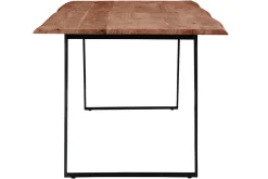 Miliboo Table À Manger Fixe-Table à manger rectangulaire en bois massif et métal noir L175 cm KORA