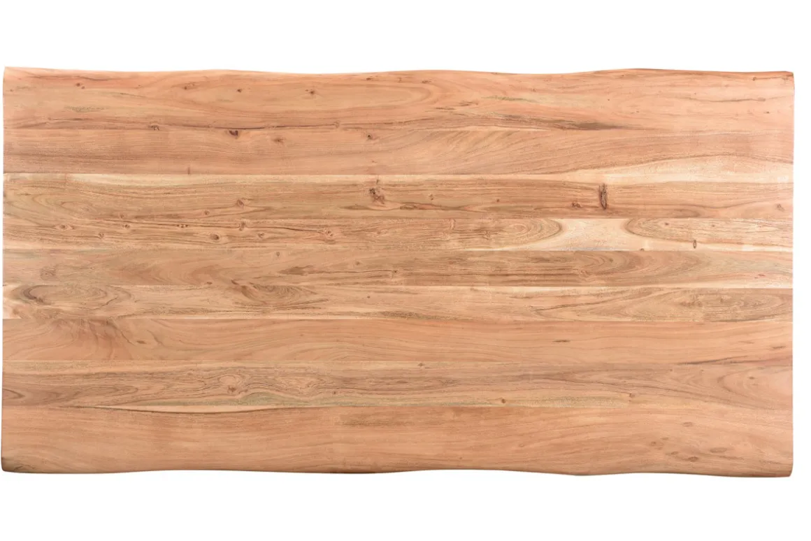 Miliboo Table À Manger Fixe-Table à manger rectangulaire en bois massif et métal noir L175 cm KORA