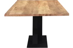 Miliboo Table À Manger Fixe-Table à manger rectangulaire industrielle en bois massif et métal noir L200 cm VALLEY