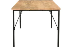 Miliboo Table À Manger Fixe-Table à manger rectangulaire en bois manguier massif et métal noir L180 cm JUDE