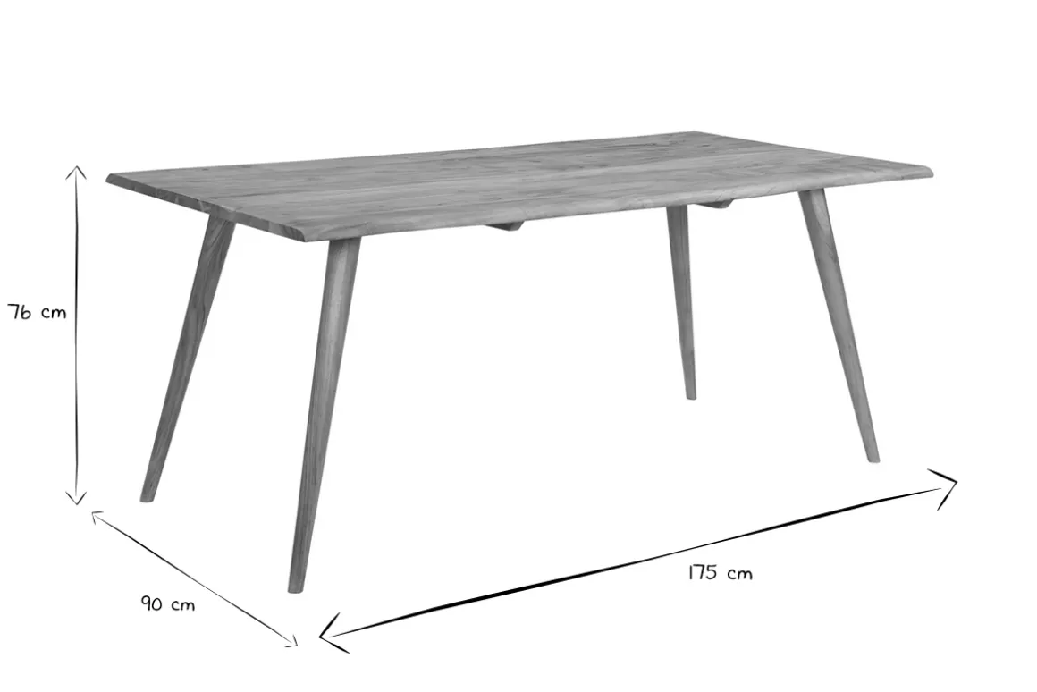 Miliboo Table À Manger Fixe-Table à manger rectangulaire en bois massif L175 cm SAVANA