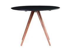 Miliboo Table À Manger Fixe-Table à manger ronde design noyer et noir D106 cm WALFORD