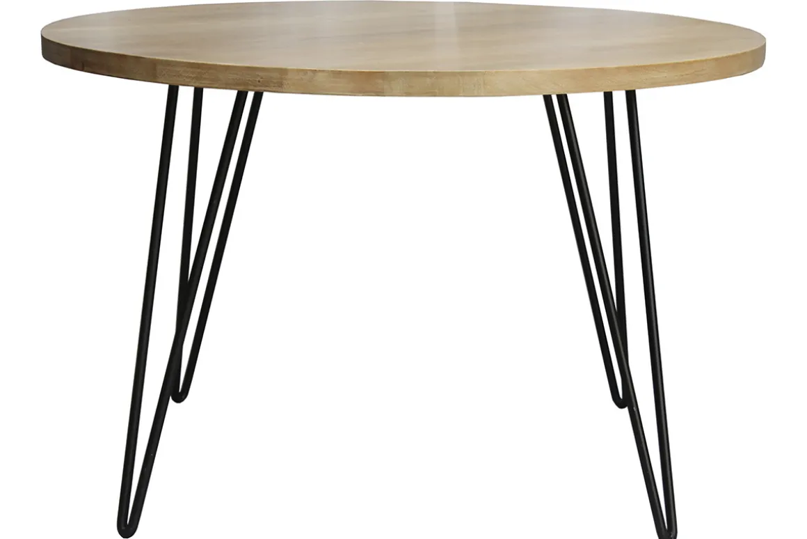 Miliboo Table À Manger Fixe-Table à manger ronde en bois manguier massif D116 cm VIBES