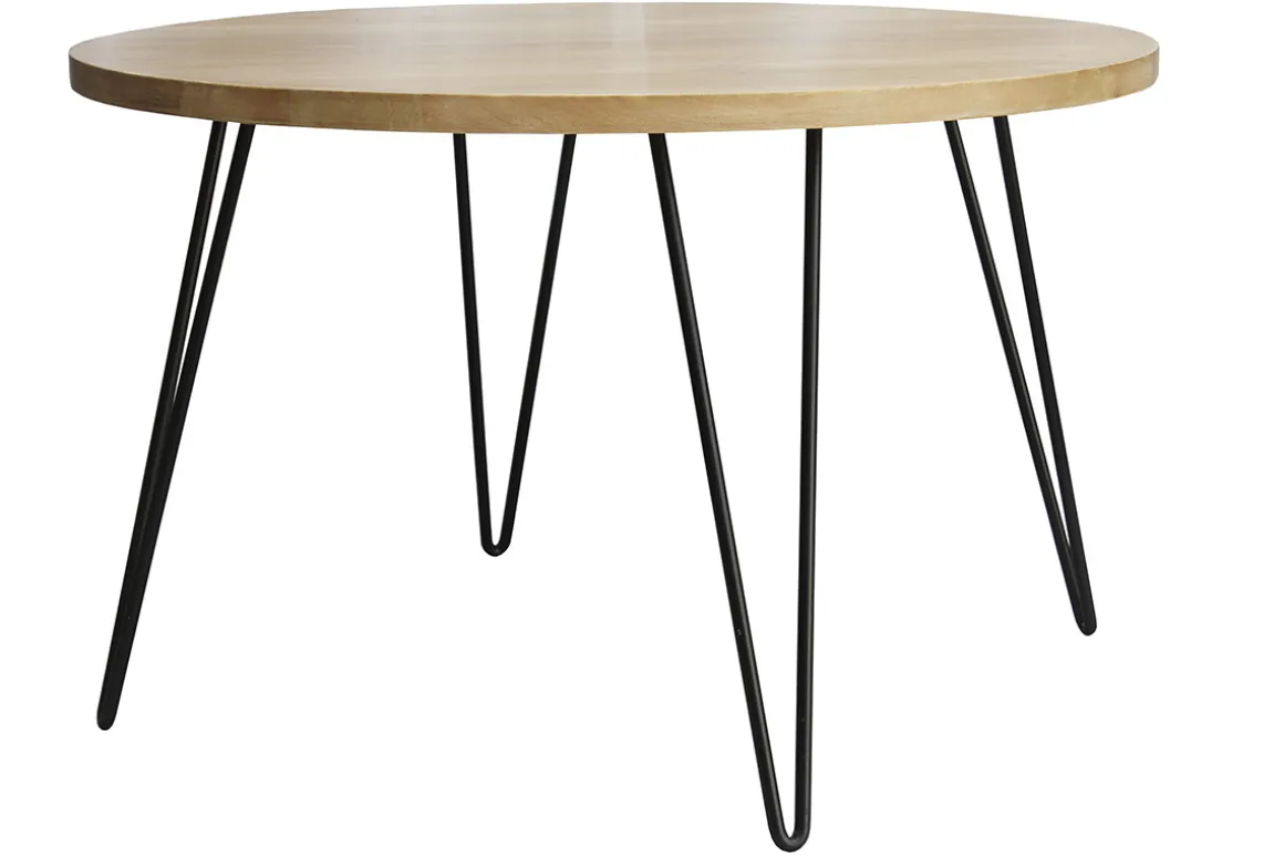 Miliboo Table À Manger Fixe-Table à manger ronde en bois manguier massif D116 cm VIBES