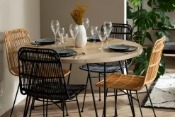 Miliboo Table À Manger Fixe-Table à manger ronde en bois manguier massif D116 cm VIBES