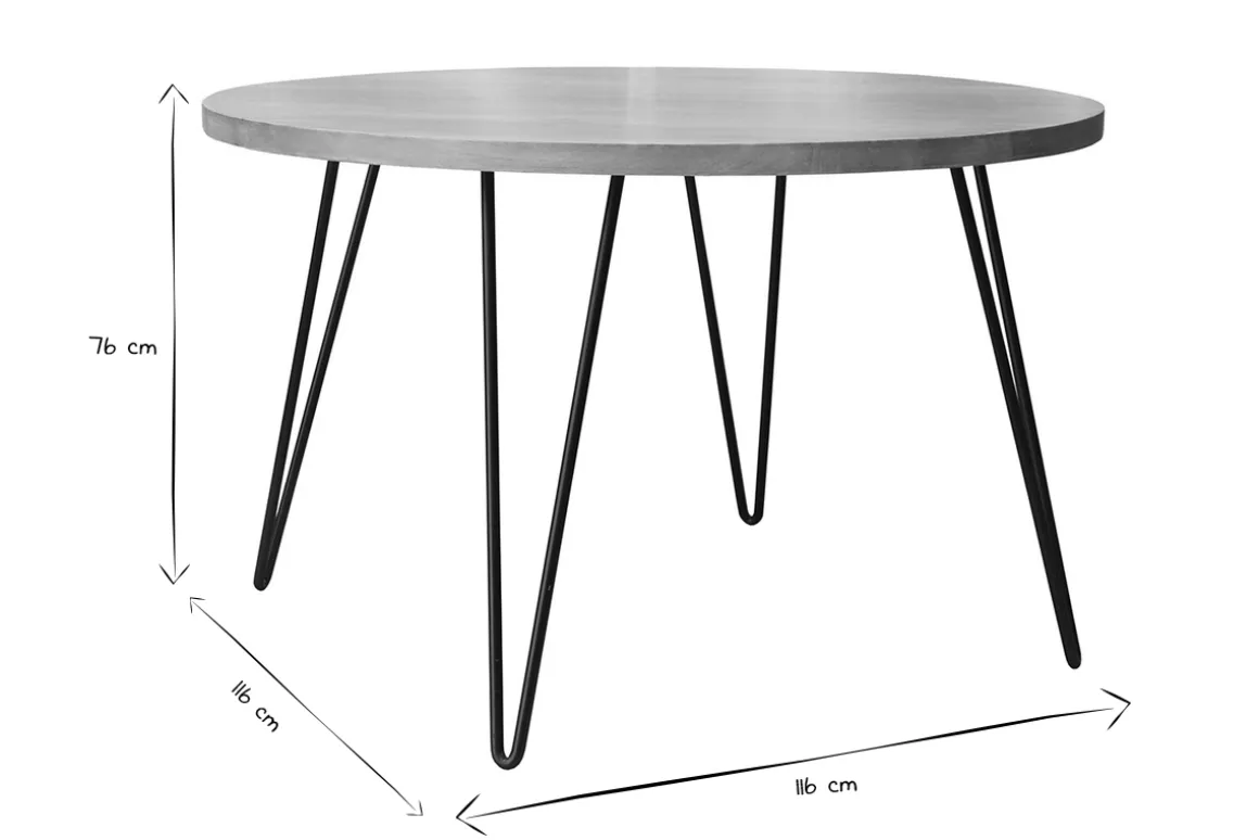 Miliboo Table À Manger Fixe-Table à manger ronde en bois manguier massif D116 cm VIBES