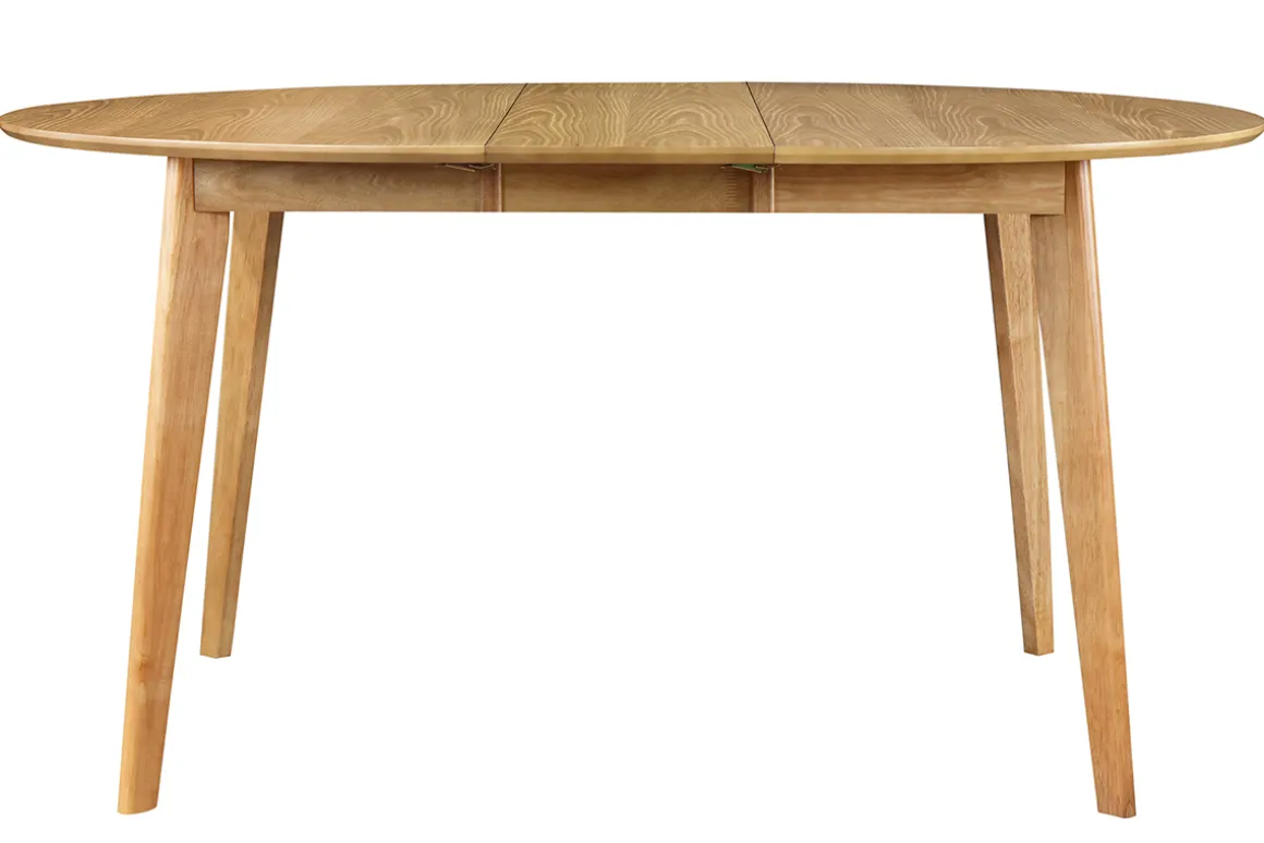Miliboo Table Extensible-Table à manger ronde extensible finition chêne L120-150 cm LEENA