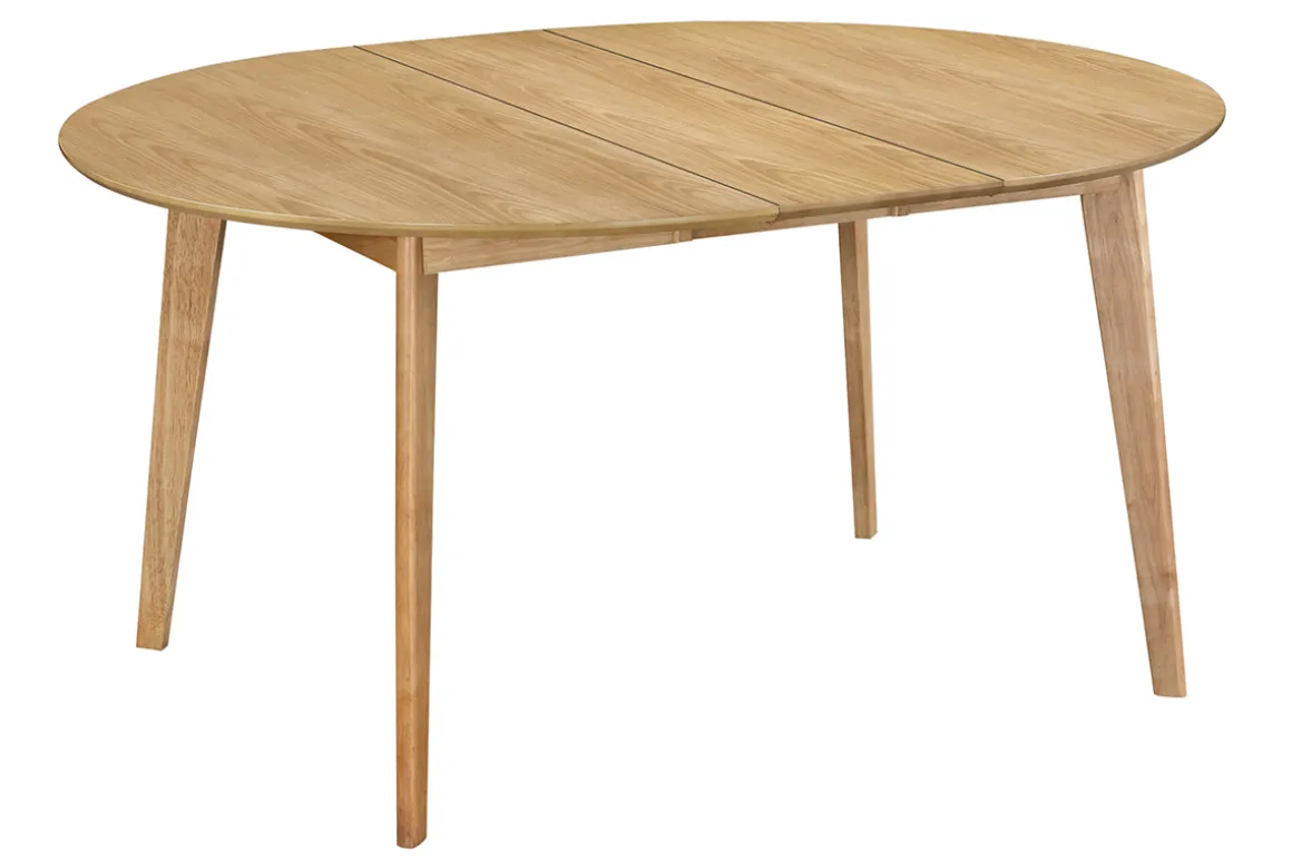 Miliboo Table Extensible-Table à manger ronde extensible finition chêne L120-150 cm LEENA