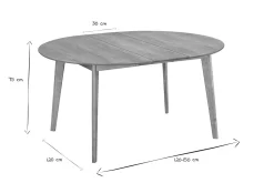 Miliboo Table Extensible-Table à manger ronde extensible finition chêne L120-150 cm LEENA