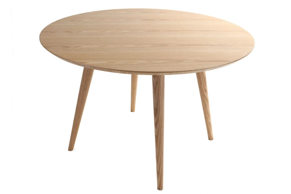Miliboo Table À Manger Fixe-Table à manger ronde frêne D120 cm LIVIA
