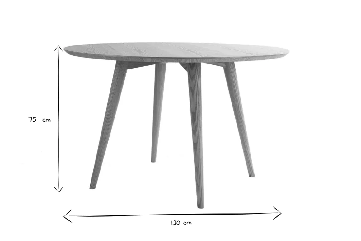 Miliboo Table À Manger Fixe-Table à manger ronde frêne D120 cm LIVIA