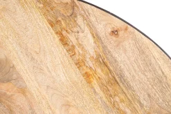 Miliboo Table À Manger Fixe-Table à manger ronde industrielle bois manguier massif et métal D125 cm ATELIER