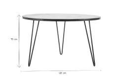 Miliboo Table À Manger Fixe-Table à manger ronde industrielle bois manguier massif et métal D125 cm ATELIER